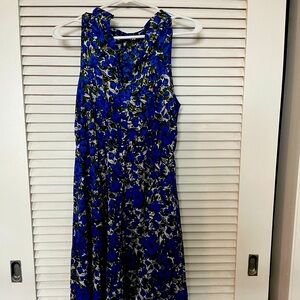 sleeveless, Blue and white floral dress. Size small, worn once.